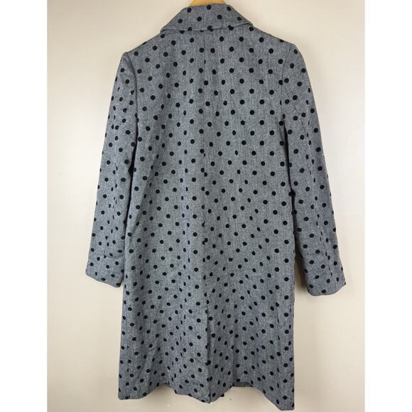 Halogen Women’s Polka Dot Ruffled Trench Coat Double Breasted Size S Petite - Picture 5 of 12